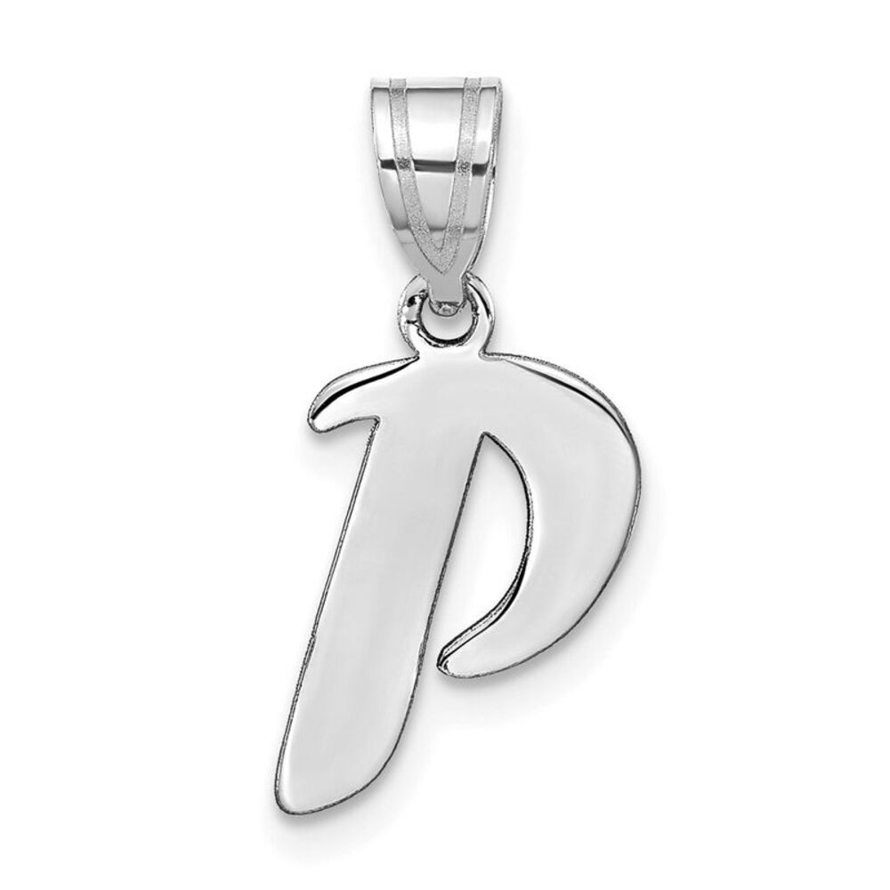 Kazi Luxury 14k White Gold Polished Script Letter… - image 1